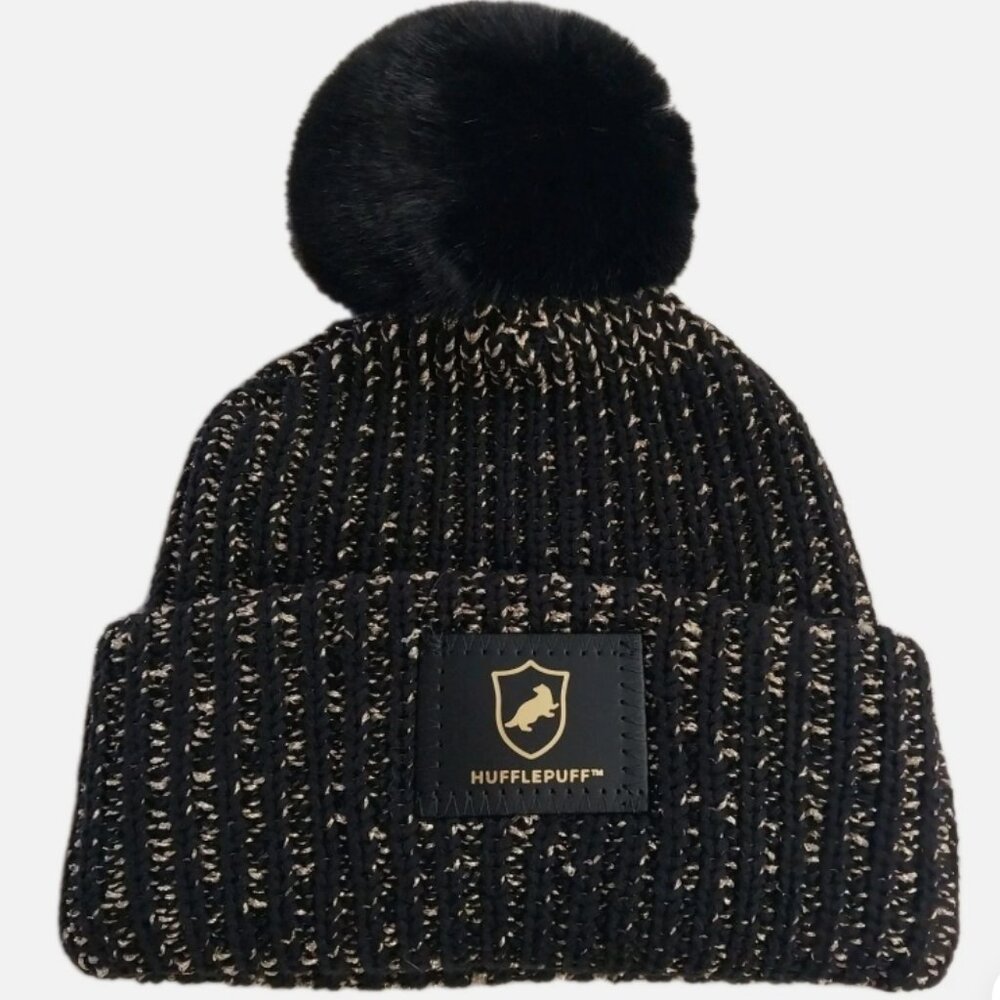 Harry Potter X Love Your Melon Hufflepuff Beanie Black Adult Nwt